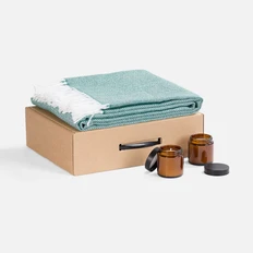 Набор Calore Core: плед и свечи ароматические, зеленый фото