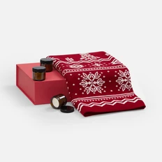 Набор Candleflakes: плед и ароматические свечи, красный фото