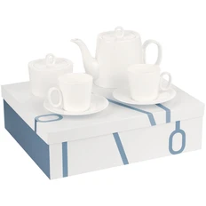 Набор чайный на две персоны Altavolo Frammenti: две чашки, чайник, сахарница, белый фото