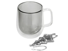 Набор Christmas tree : кружка, ситечко для чая, прозрачный / серебристый фото