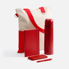 Набор Classic Walk: ежедневник недатированный, ручка шариковая, аккумулятор 10000 mAh, термос, шопер, красный фото