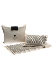 Набор CleverCare: коврик и подушка акупунктурные с сумкой для хранения, бежевый / серый фото