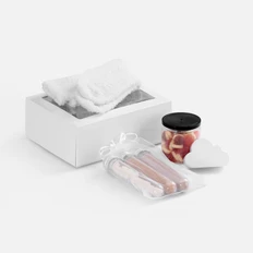 Набор Cloudlet: носки, жевательный мармелад, сквиши-антистресс  «Облако», белый фото