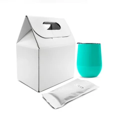 Набор Cofer Coffee Box CO12: кофер глянцевый, кофе зерновой 100 гр, белый / бирюзовый фото