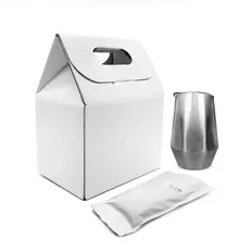 Набор Cofer Coffee Box Edge CO12M: кофер, кофе зерновой 100 гр, белый / серебристый фото