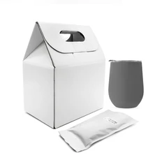 Набор Cofer Coffee Box Edge CO12S: кофер soft-touch, кофе зерновой 100 гр, белый / серый фото