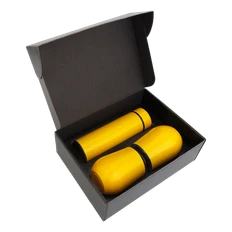 Набор Cofer Hot Box C2 Black: термос, кофер - 2 шт, желтый фото