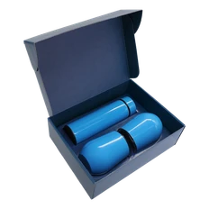 Набор Cofer Hot Box C2 Blue: термос, кофер - 2 шт, голубой фото