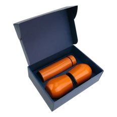 Набор Cofer Hot Box C2 Blue: термос, кофер - 2 шт, оранжевый фото