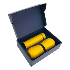 Набор Cofer Hot Box C2 Blue: термос, кофер - 2 шт, желтый фото