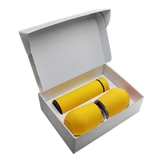 Набор Cofer Hot Box C2: термос, 2 кофера, soft-touch, желтый фото