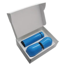 Набор Cofer Hot Box C2 White: термос, кофер - 2 шт, голубой фото