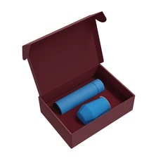 Набор Cofer Hot Box E Edge CO12s Red: термос с датчиком температуры, кофер, soft touch, голубой фото