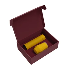 Набор Cofer Hot Box E Edge CO12s Red: термос с датчиком температуры, кофер, soft touch, желтый фото