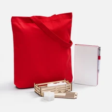 Набор Colorifica: недатированный ежедневник, холщовая сумка, ручка шариковая, свечи, красный фото