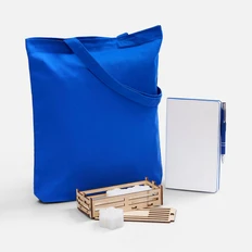 Набор Colorifica: недатированный ежедневник, холщовая сумка, ручка шариковая, свечи, синий фото