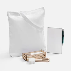 Набор Colorifica: недатированный ежедневник, холщовая сумка, ручка шариковая, свечи, зеленый фото