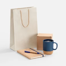 Набор Corkfolio: блокнот, кружка с пробковой подставкой, ручка шариковая, синий фото