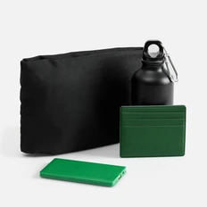 Набор Devon Walk: сумка поясная, аккумулятор 4000 mAh, бутылка для воды, чехол для карточек, зеленый / черный фото