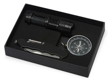 Набор для активного отдыха Decker: фонарик, мультитул, компас, черный фото