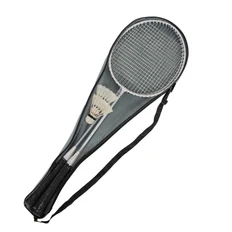 Набор для бадминтона в чехле: 2 ракетки, 2 волана, белый / черный фото