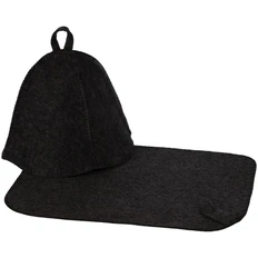 Набор для бани Heat Off с ковриком, черный фото