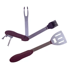 Набор для барбекю (5 приборов), металл/силикон, коричневый фото