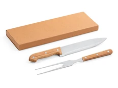 Набор для барбекю Salsa: нож, вилка, крафт / серебристый фото