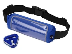 Набор для бега Sprint: поясная сумка и наушники Rebel, синий фото