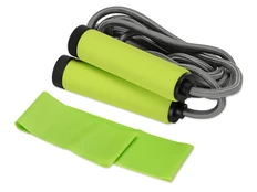 Набор для фитнеса Vibe Balance: резинка для фитнеса, скакалка, салатовый / черный фото