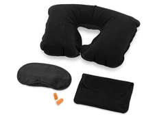 Набор для путешествий «Глэм»: дорожная подушка, маска для глаз, беруши, черный фото