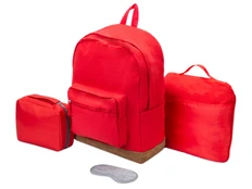 Набор для путешествий Easy flight: плед, рюкзак, маска для сна, несессер, красный фото