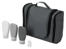Набор для путешествий On Air: несессер, набор косметических емкостей, серый фото
