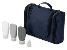 Набор для путешествий On Air: несессер, набор косметических емкостей, синий / серый фото