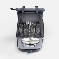 Набор для пикника Picnivo на 4 персоны, темно-серый  фото