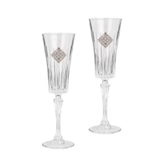 Набор для шампанского Chinelli Rombo Regina, 6 фужеров, прозрачный / голубой фото