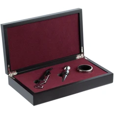 Набор для вина Burgundy: пробка, кольцо-каплеуловитель, нож сомелье, серебристый фото