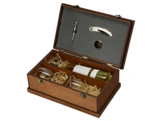 Набор для вина подарочный Master of Wine Delphin, коричневый / серебристый фото