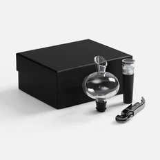 Набор для вина Vintoria: аэратор, нож сомелье с функциями штопора, пробка для бутылки, черный фото