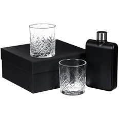Набор для виски Midnight Blues: фляга и два стакана, черный фото