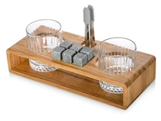 Набор для виски и коктейлей Master of Wine Whiskey Party на подставке из дуба, крафт фото