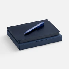 Набор Doppio: ежедневник недатированный, ручка шариковая, синий фото