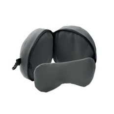 Набор дорожный 2 в 1: дорожная подушка, маска для глаз, серый фото