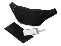 Набор дорожный Voyage 2.0: поясная сумка, дорожный органайзер, багажная бирка, черный фото