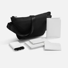 Набор Dorset Walk: внешний аккумулятор 5000 mAh, поясная сумка, органайзер с беспроводной зарядкой и набором адаптеров, обложка для паспорта, блокнот, чехол для карточек, белый фото