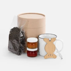 Набор DreamDrop: кружка, шоколадные дропсы, чай, подвеска, бежевый / белый фото