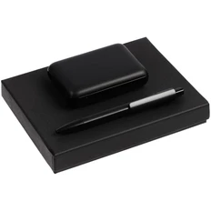 Набор Dualist: ручка шариковая Prodir DS9 PMM P, внешний аккумулятор Uniscend Full Feel 10000 mAh, черный фото