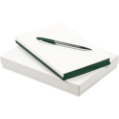 Набор Duplex: ежедневник недатированный, ручка шариковая Dagger Soft Touch, белый / зеленый фото