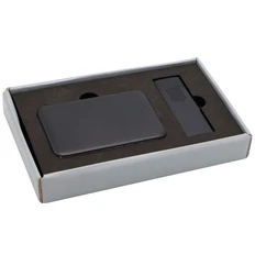 Набор Dural: внешний аккумулятор 5000 mAh, зажигалка-накопитель, черный фото