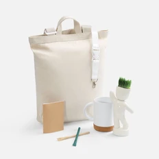 Набор Eco Sapiens Buddy: рюкзак, кружка, набор для выращивания, лента, блокнот, две шариковые ручки, бежевый фото